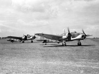 Bristol Blenheim IV aircraft of 40 Squadron taxying at RAF Wyton, July 1940