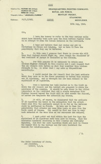 Dowding letter to the Air Ministry - page 1