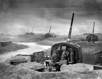 An anti-aircraft gun battery