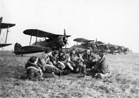 Gloster Gladiator pilots of 615 Squadron pictured at Vitry-en-Artois